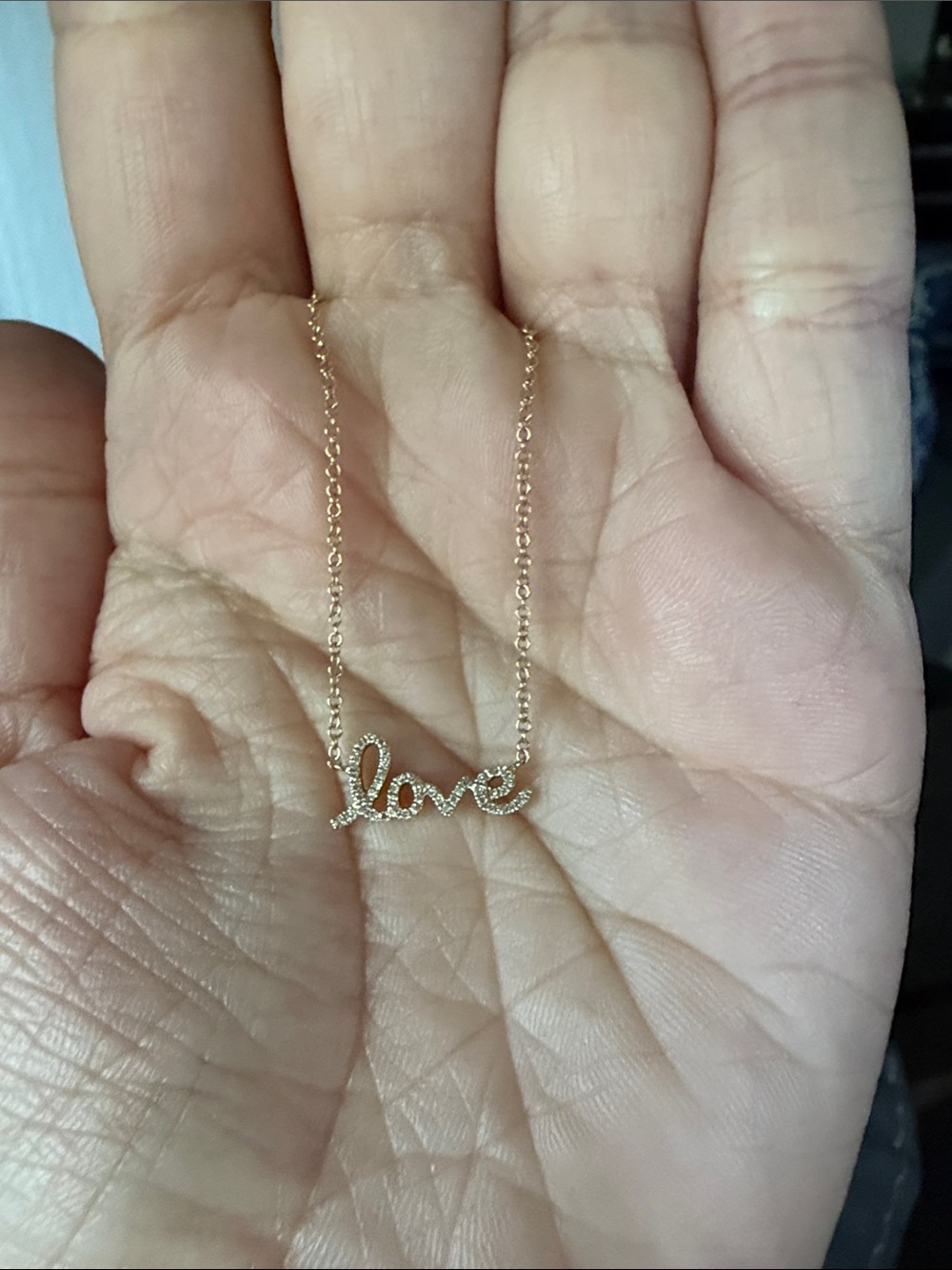 Gold 'Love' 14k gold necklace